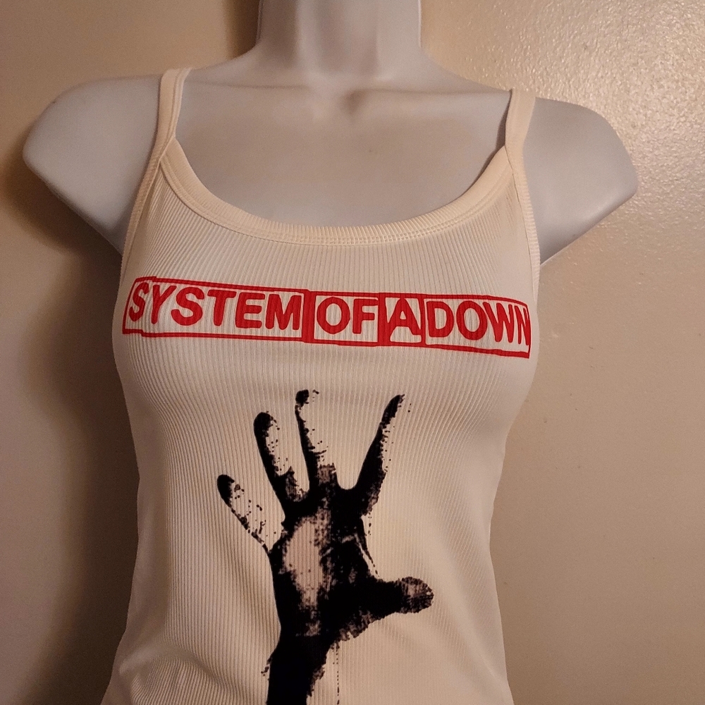 System of a Down tank top Toxicity self titled album hand album Shirt Can Crop - Picture 3 of 4